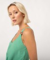 Débardeur femme avec bretelles fantaisie contenant du lin